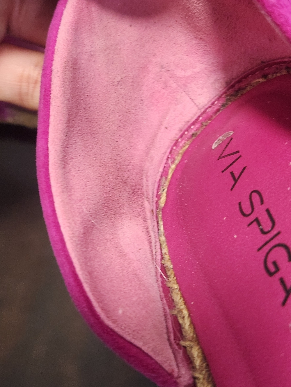 Via Spiga Brisa d'Orsay Espadrilles Womens 6.5 Hot Pink Suede Flats Shoes - Picture 5 of 12